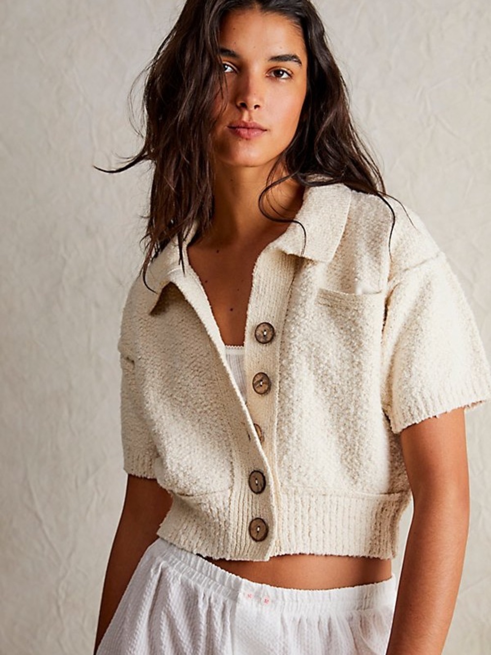 WE THE FREE Free People Molli Cardigan Ivory Size L